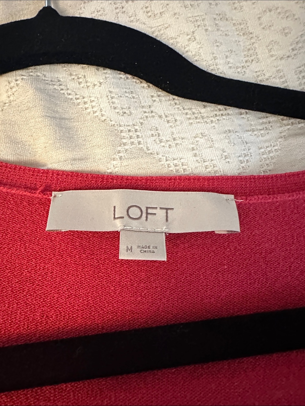 LOFT Bright Pink Knit Crewneck
